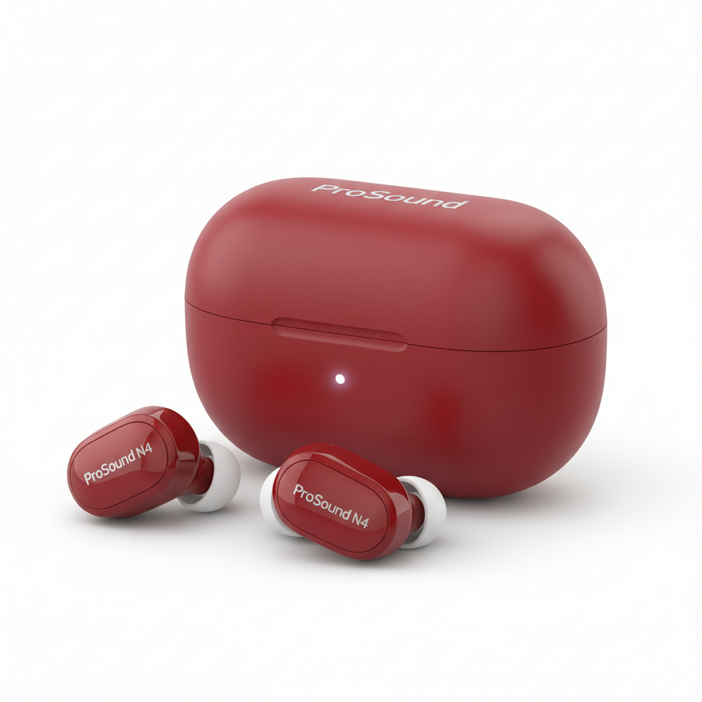 Écouteurs TWS Noise Cancelling ProSound N4 couleur Rouge