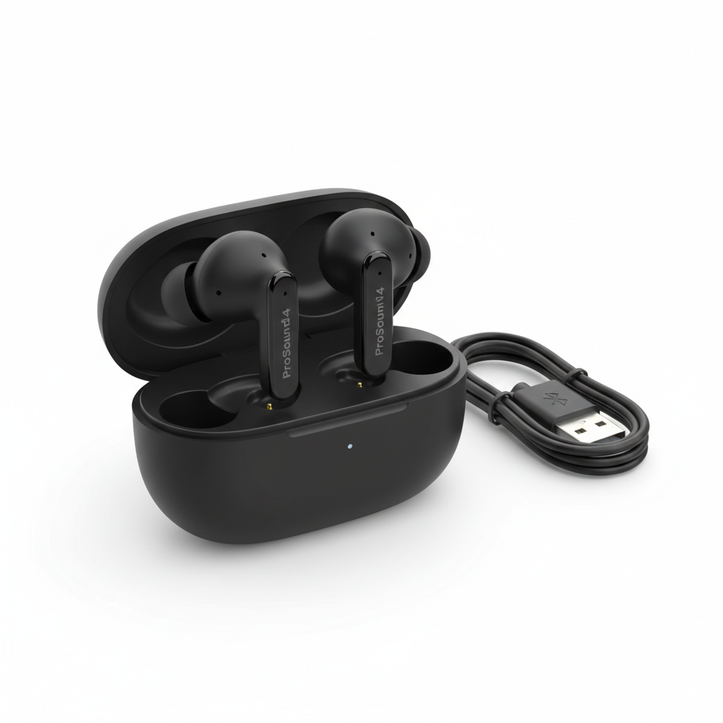 Écouteurs TWS Noise Cancelling ProSound N4 couleur Noir