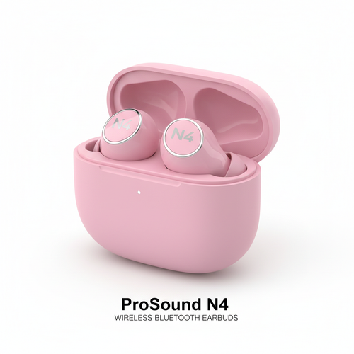 Écouteurs TWS Noise Cancelling ProSound N4 couleur Rose