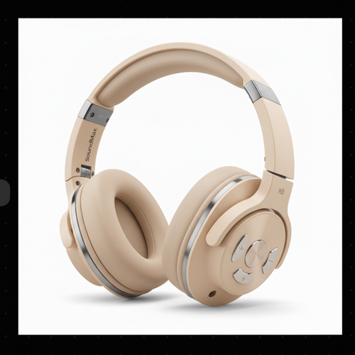 Casque Audio Sans Fil Premium SoundMax H3 couleur Beige